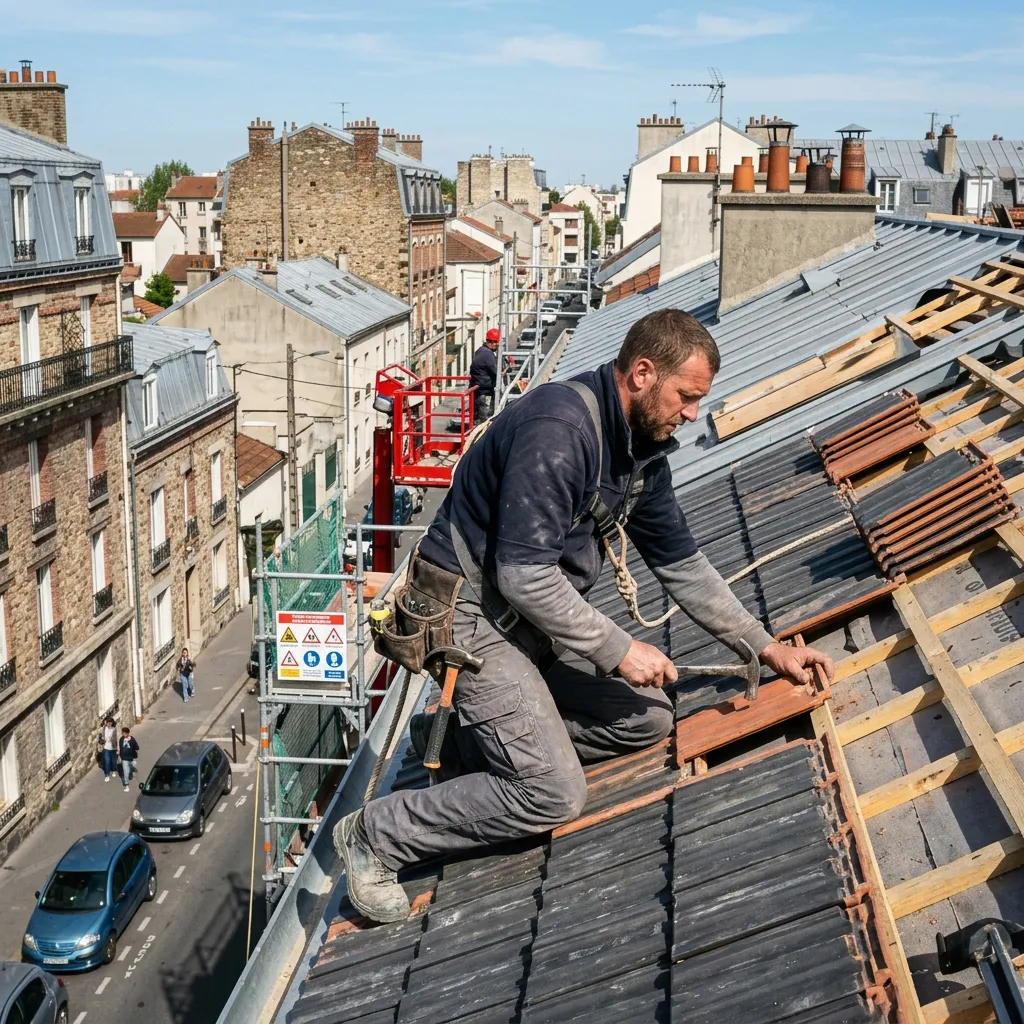 Rénovation et pose de tuiles de toiture